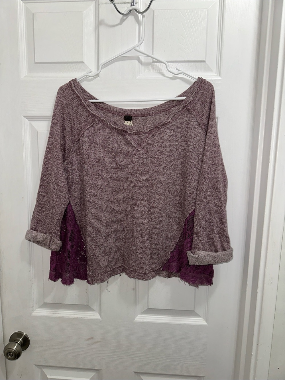 Free People We The Free Soft Knit Women's Top with Lace Panel
